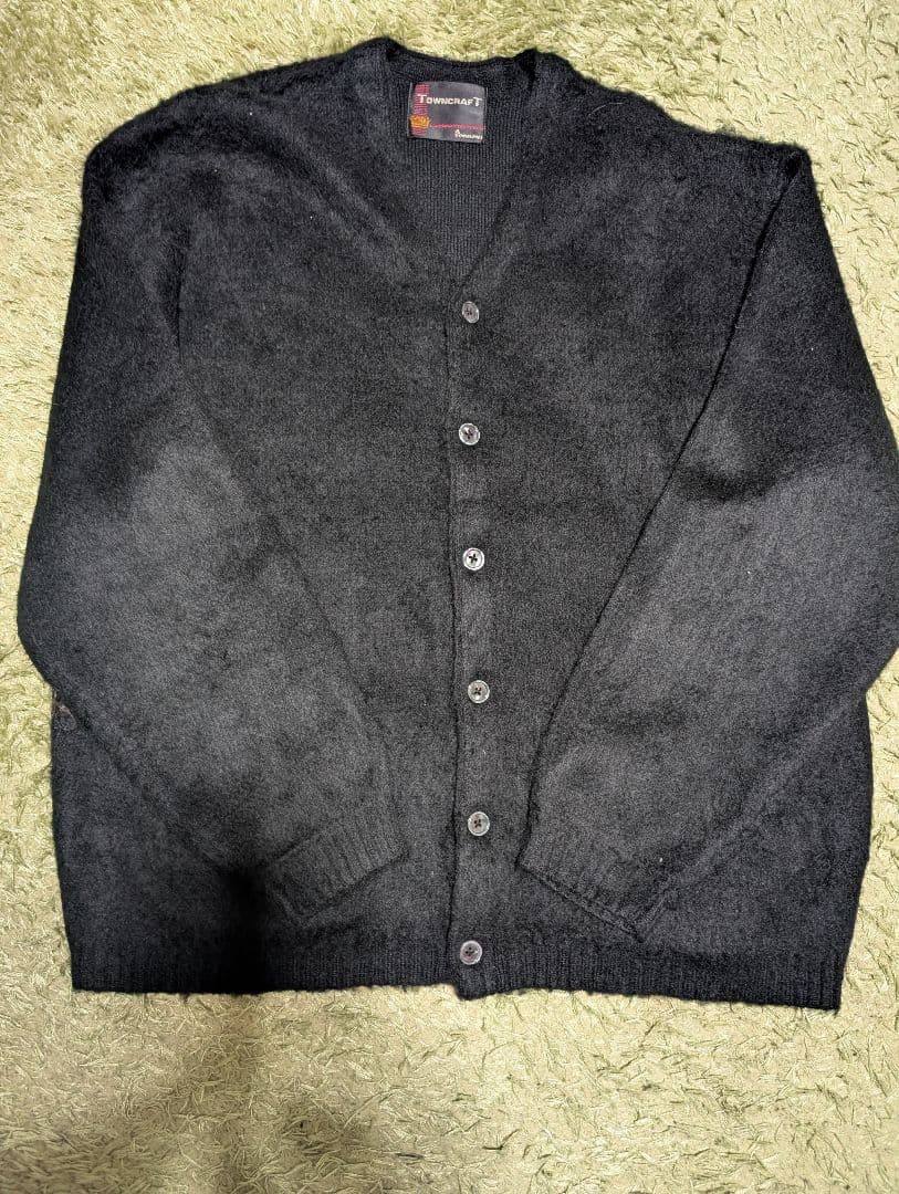 【美品】タウンクラフト　ソリッドシャギーカーディガン　ブラック　L