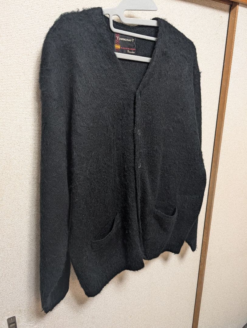 【美品】タウンクラフト　ソリッドシャギーカーディガン　ブラック　L