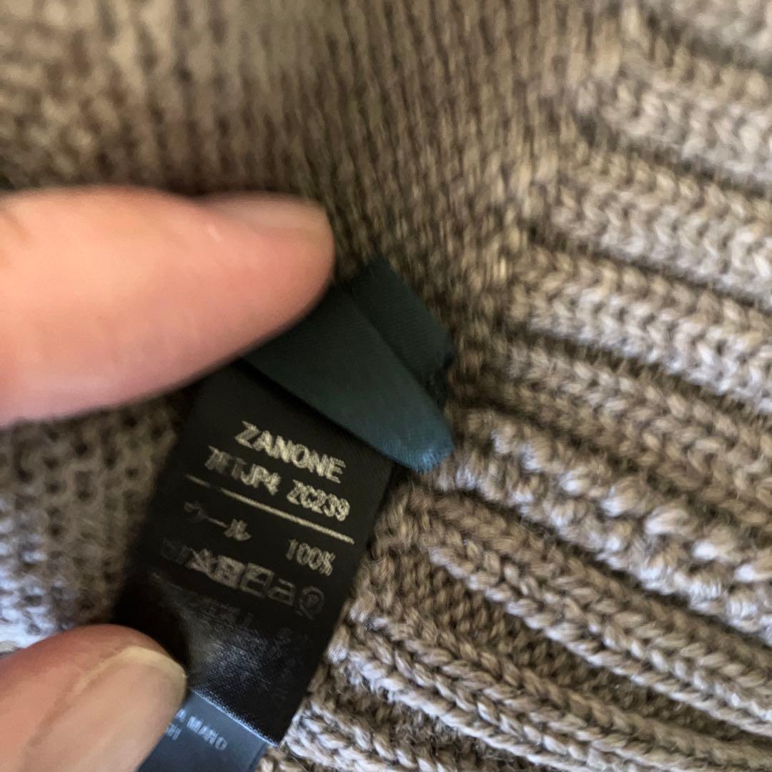 ZANONE ザノーネ　グレージュ　ショールカラーカーディガン サイズ46