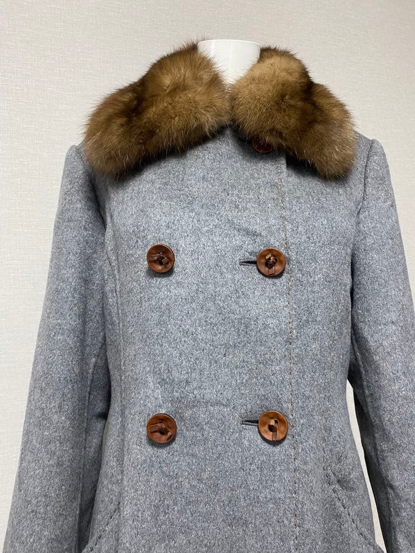 美品 FOXEY boutique 最高級 セーブルファー カシミヤ コート