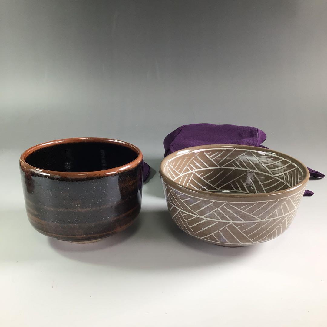 Ｐ８８６　御所籠　『平安　粟田元竺作』『利休形』『茶器揃』　共箱　茶道具