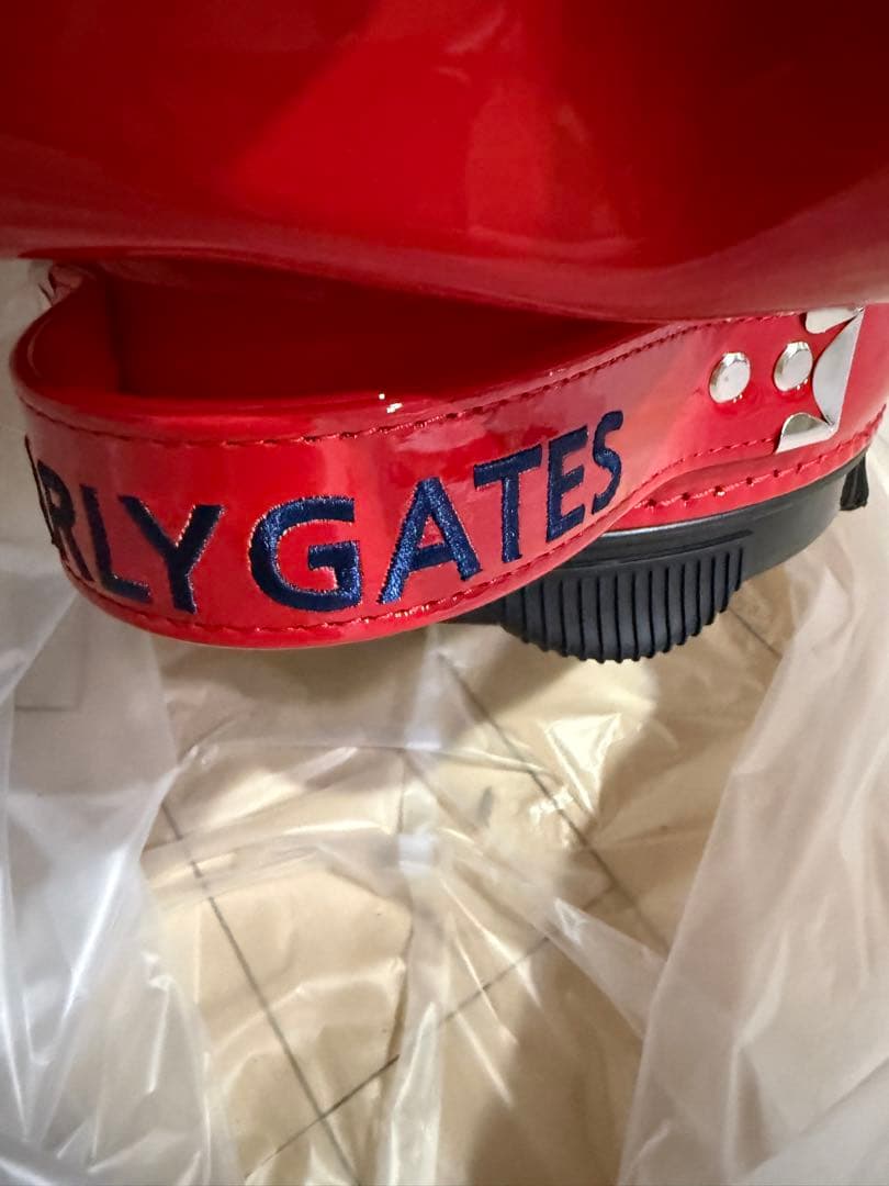 希少　PEARLY GATES ゴルフキャディバッグ エナメル レッド