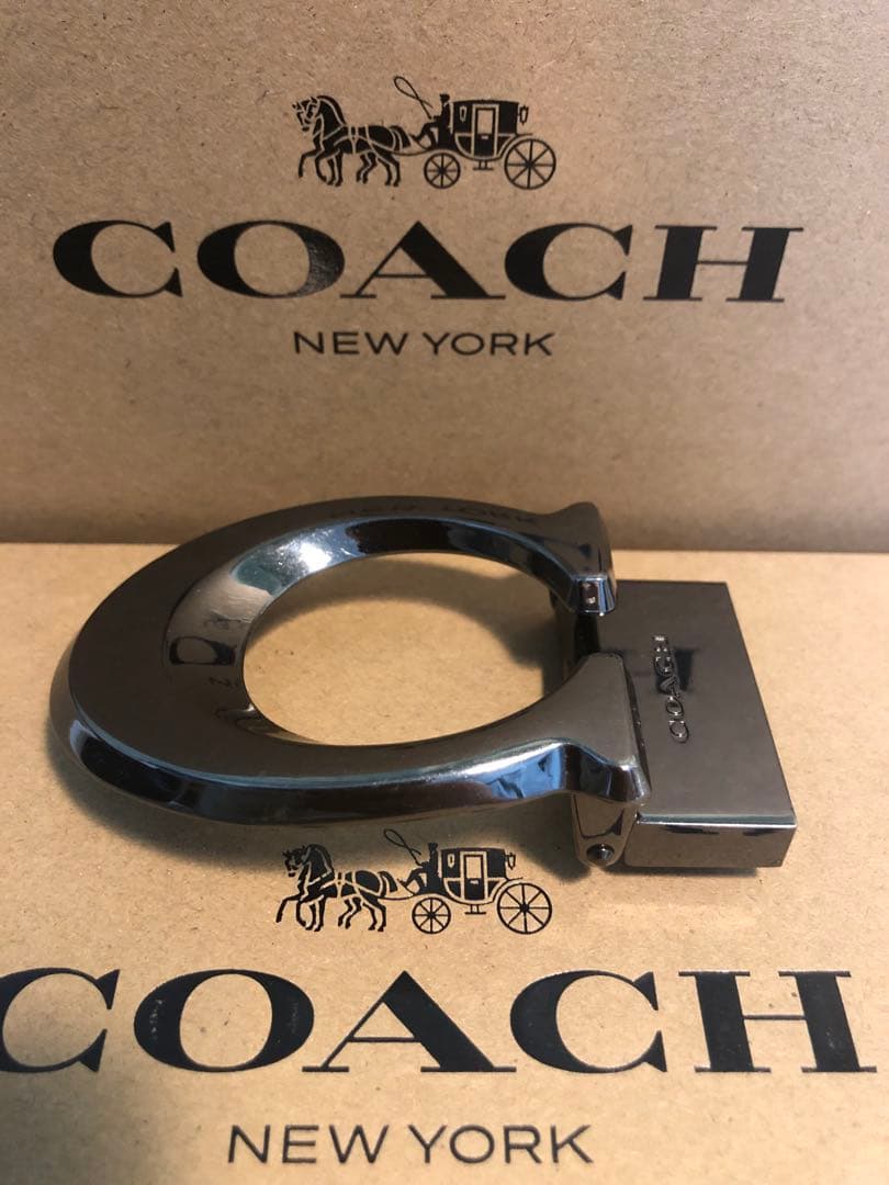COACHコーチ新品正規品リバーシブルレザーベルト　回転バックル2個