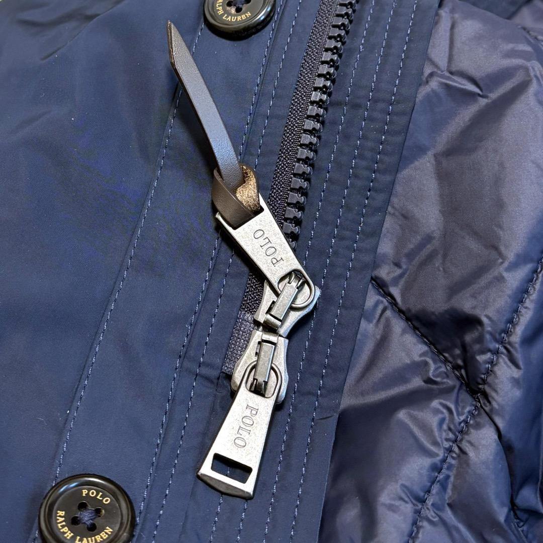 未使用　ポロ ラルフローレン　中綿　ステンカラーコート　比翼　XXL　ネイビー
