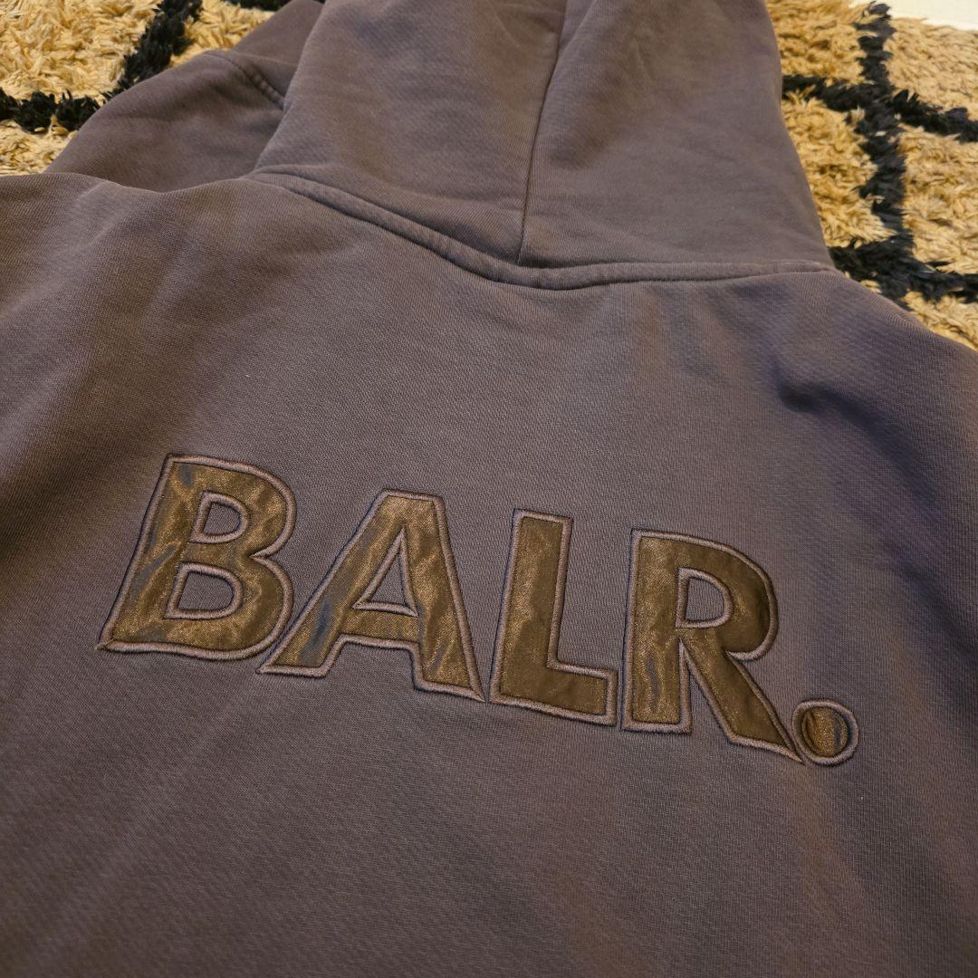 BALR.　joey box satin hoodie　ブラウン　Mサイズ