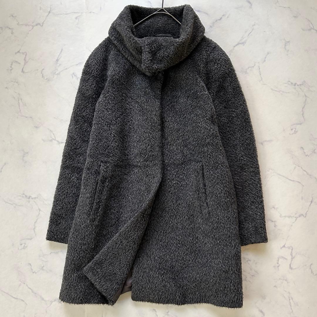 マックスマーラ 高級アルパカ混 シャギーコート テディ 女優襟