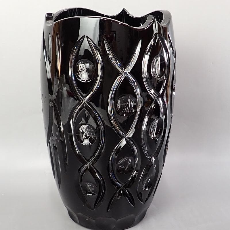 RU-5232　マイセン　クリスタル　フクロウ彫刻　大花瓶　約25㎝