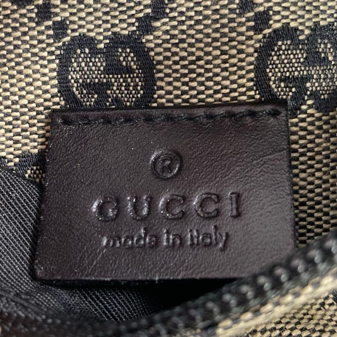 GUCCI グッチ GGキャンバス ボディバッグ レザー カーキベージュ極美品