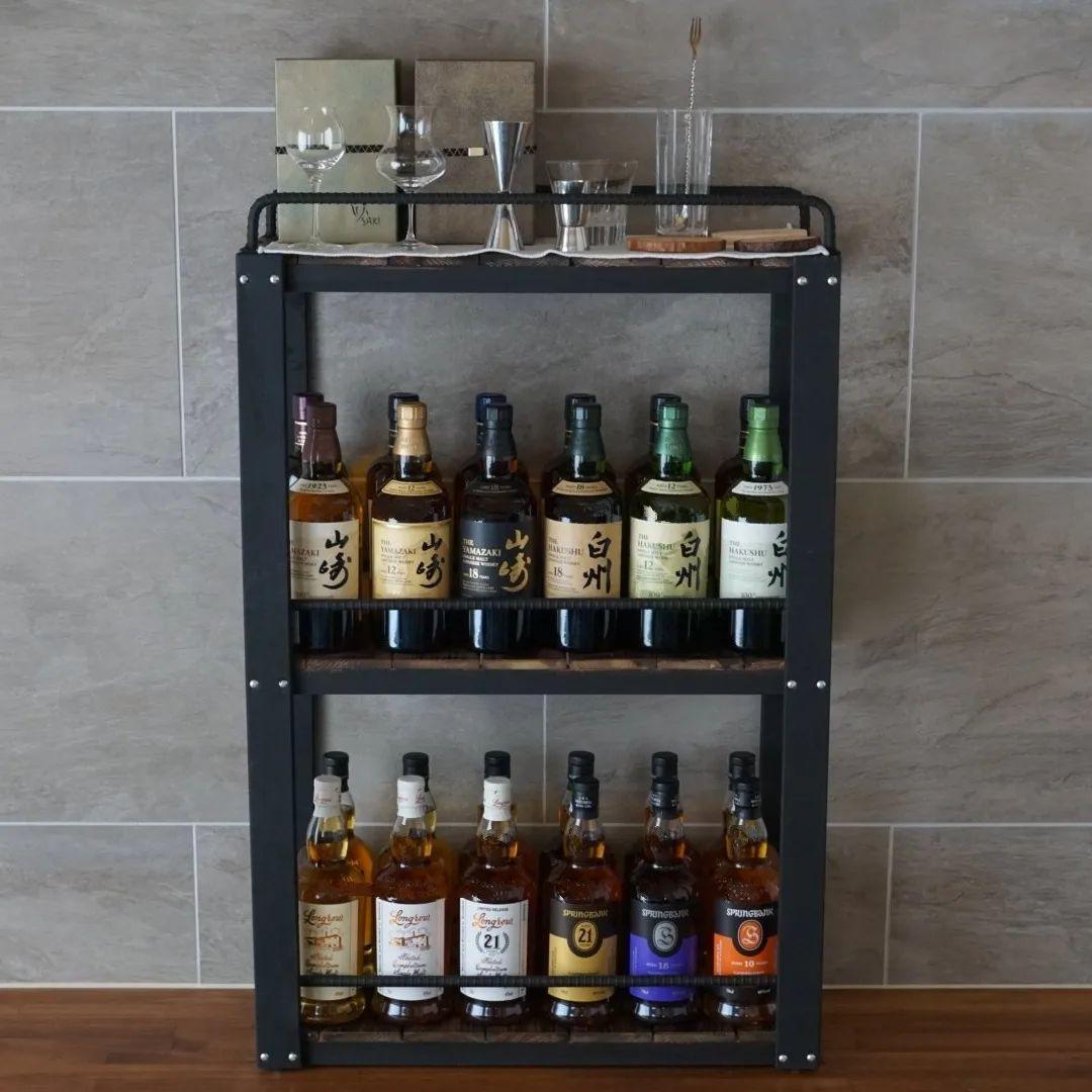 ウィスキーラック　男前インテリア　棚　インダストリアル　収納　お酒　多肉 604