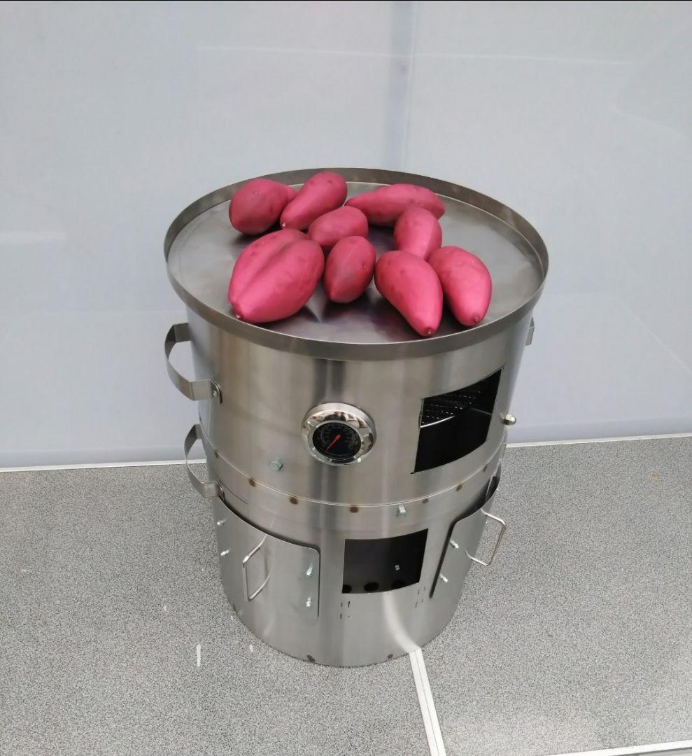 値下げ「炭火」焼いも 丸釜 網付き 軽トラ さつまいも 農家 マルシェ 祭MG5