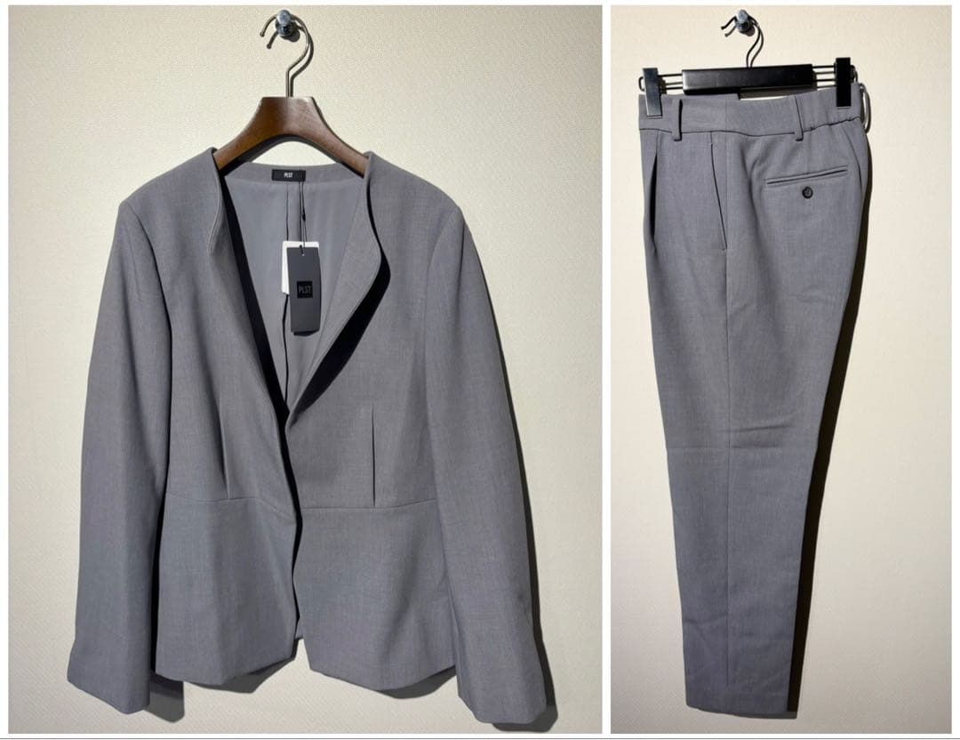 PLST/ウォームリザーブペプラムジャケット & テーパードパンツ/SIZE:L