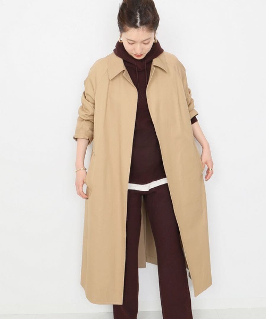 リンゴPlage✨定価4万円　ステンカラーコート　ロングコート　トレンチ