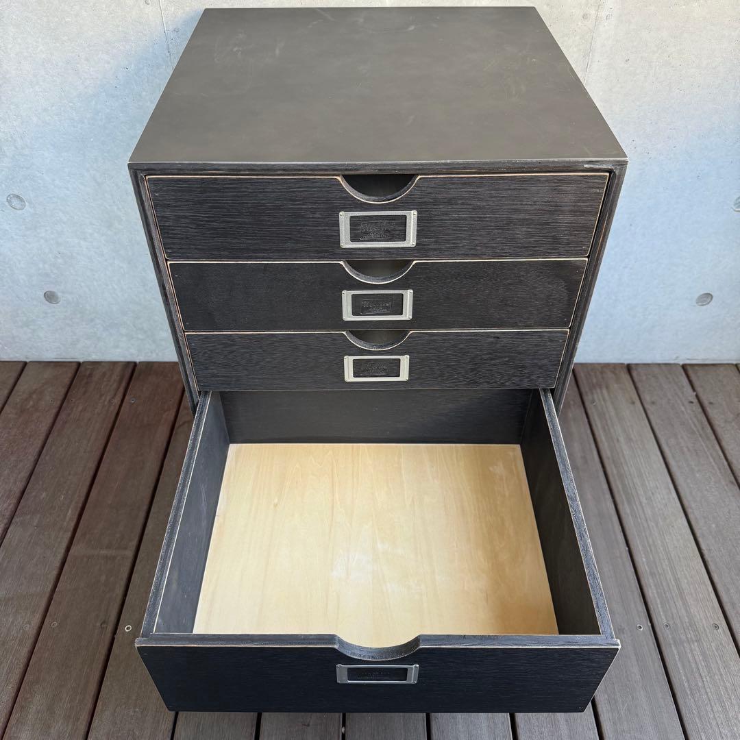 M&M カスタムパフォーマンス　木製5段収納ラック キャスター付き