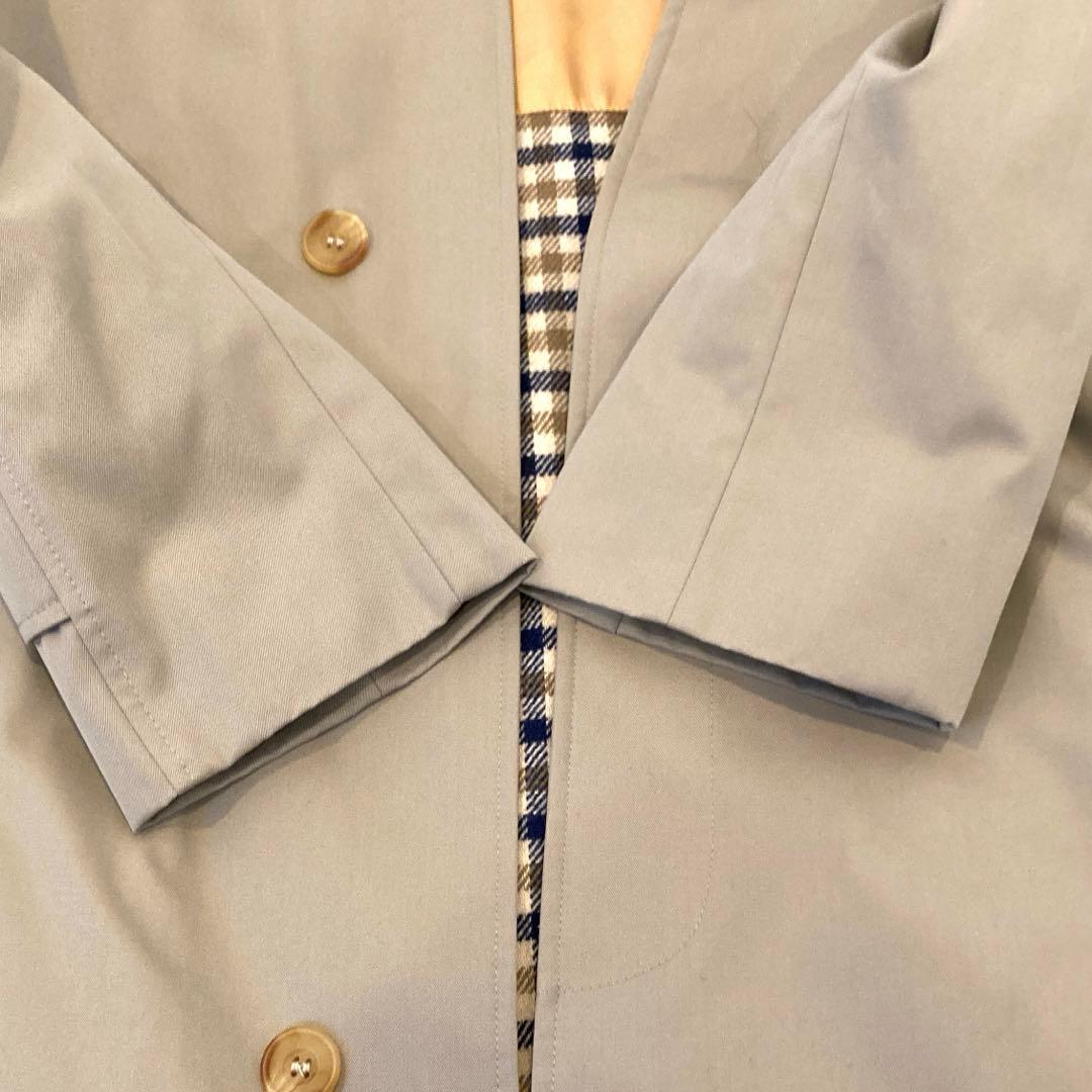 メンズ　Aquascutum ベージュ ステンカラーコート　ライナー付き