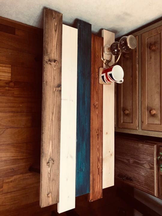 木目調　センターテーブル　棚　ラック　折り畳み　収納可能　新品