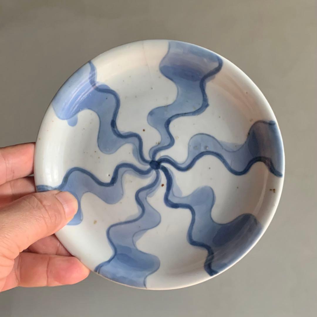 染付 捻文 皿 古美術 古道具 アンティーク 江戸時代 古伊万里