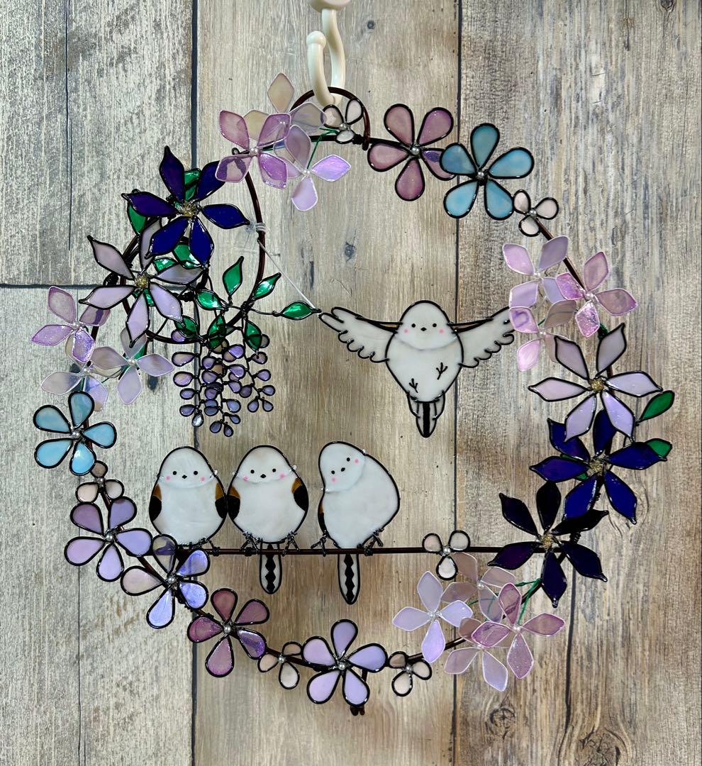 ピヨピヨ1028「お花と風船 ３連リース」「見上げる猫さん トイレリース」