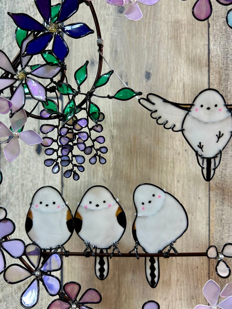 ピヨピヨ1028「お花と風船 ３連リース」「見上げる猫さん トイレリース」