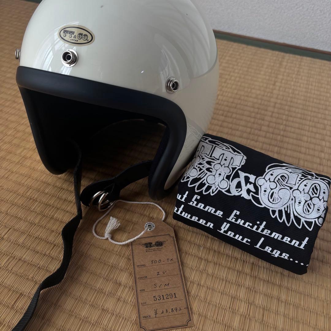 TT&CO ジェットヘルメット S/M アイボリー