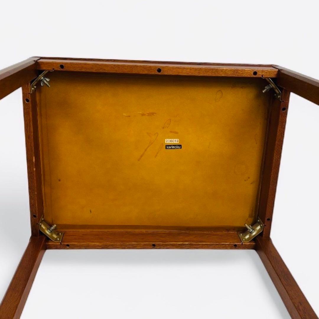 希少特注カリモク1991年製 抽象柄特殊塗装×ブナ脚リビングテーブル一点物