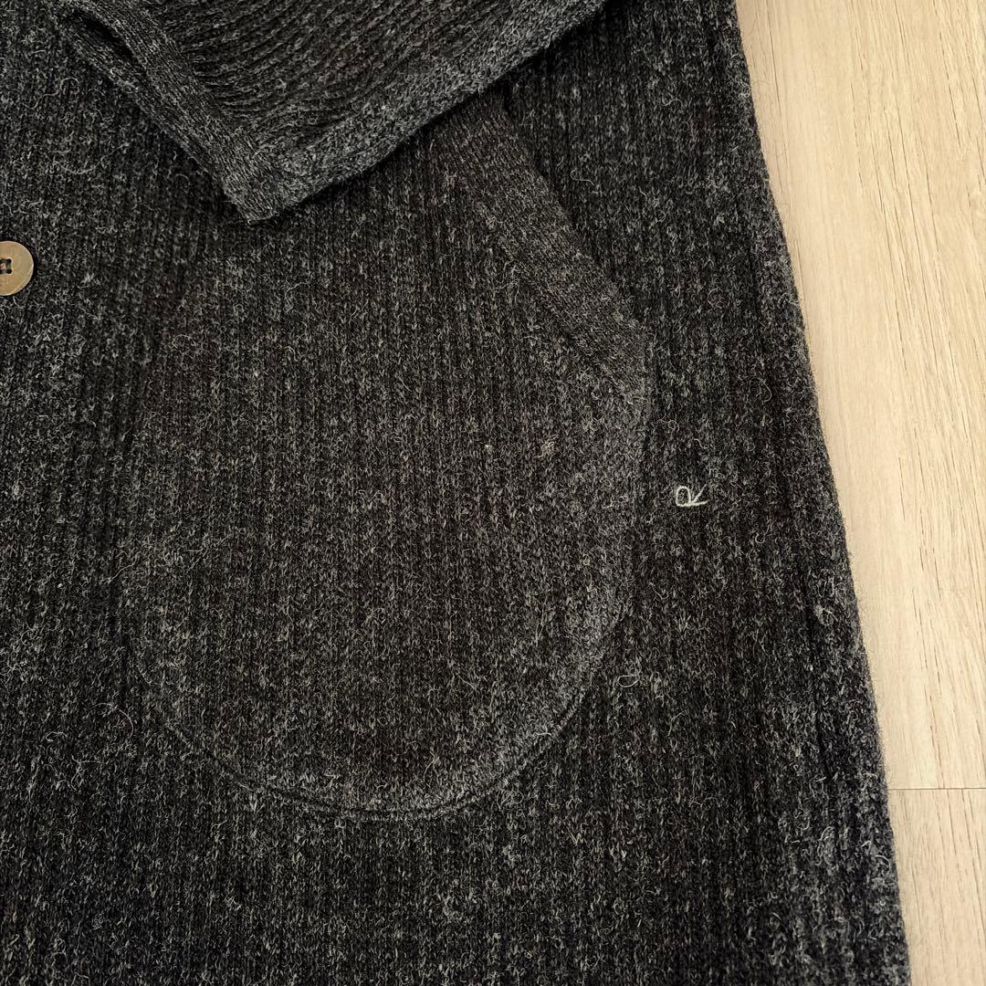 45R ダークグレー ニット ロングコート