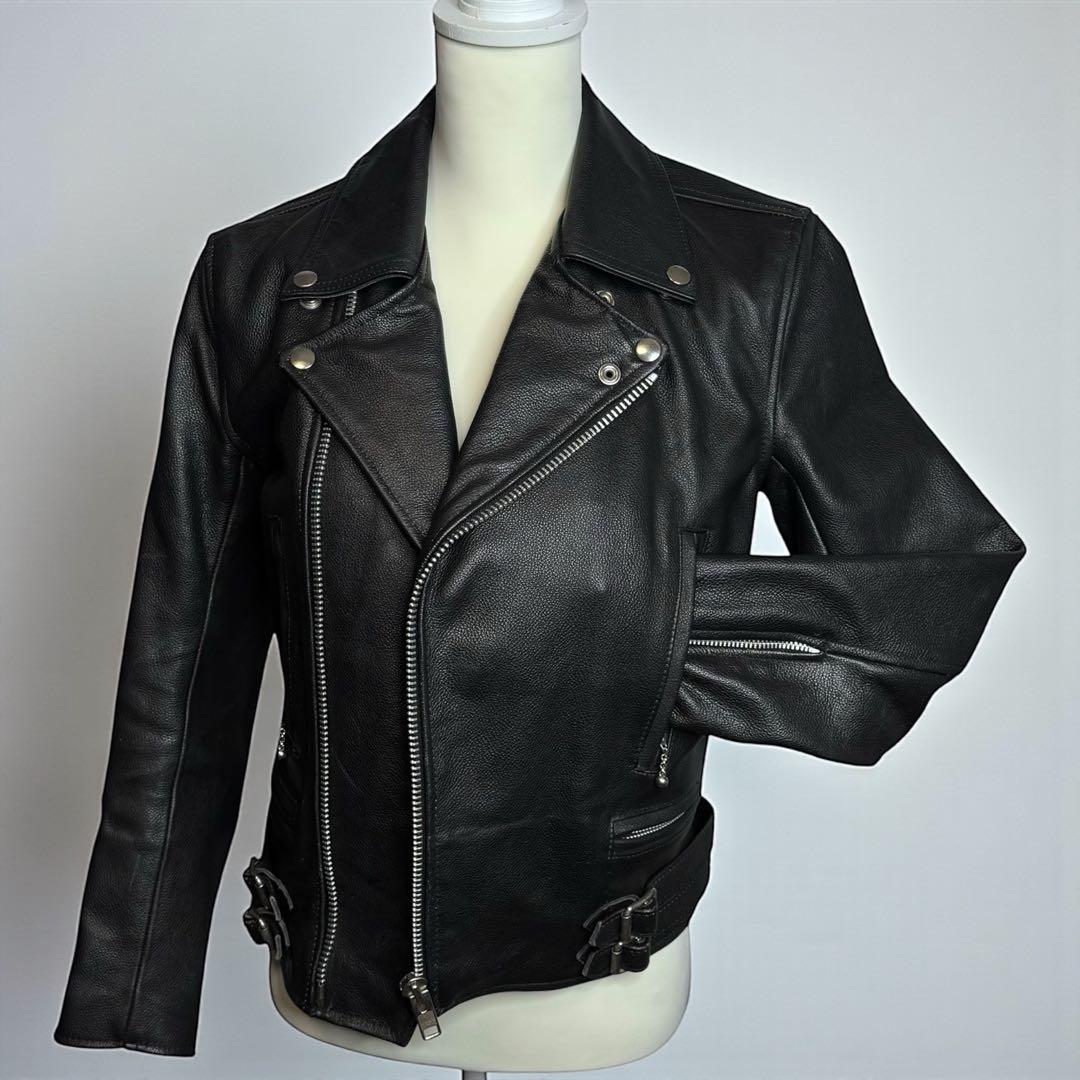 ヘルキャットパンクス ダブル L ライダースジャケット ロンジャン 本革 レザー