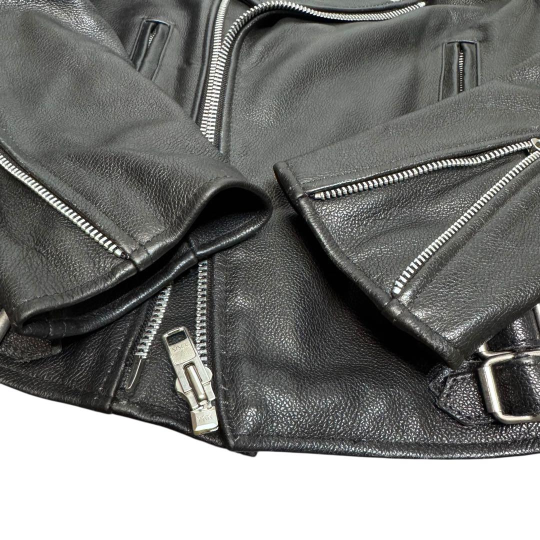 ヘルキャットパンクス ダブル L ライダースジャケット ロンジャン 本革 レザー