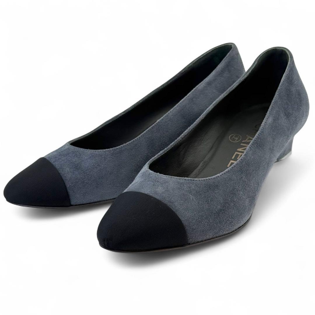 【極美品】シャネル　ココマーク　スエード　レザー　パンプス　ヒール　靴