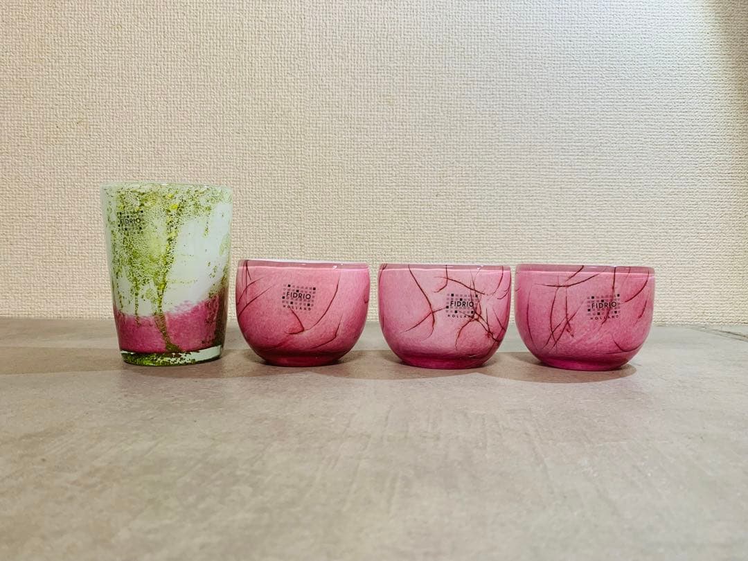 k0905-10★FIDRIO 花瓶 フラワーベース 花器 ガラス製4個セット