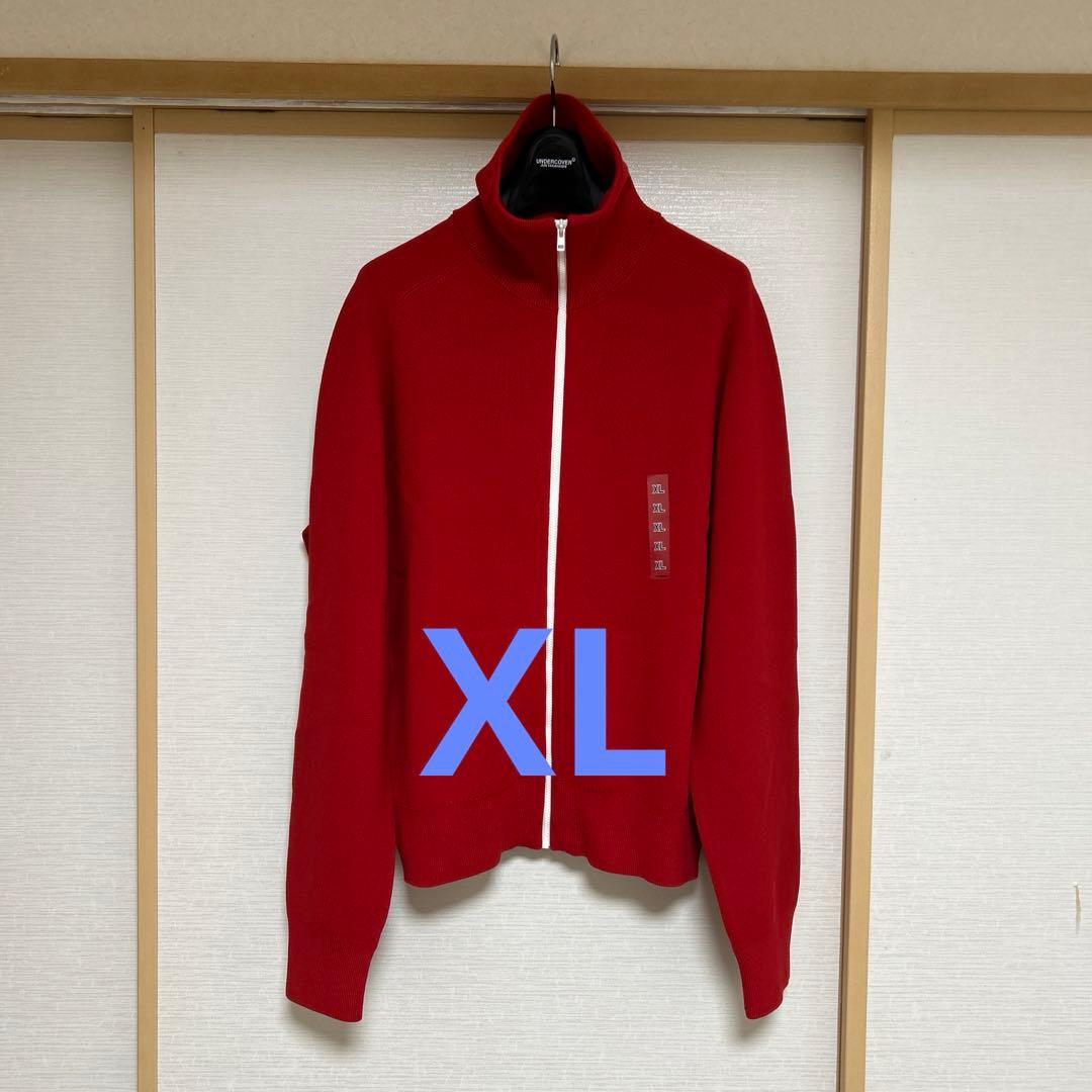 新品 ユニクロ C ミラノリブフルジップカーディガン XL レッド