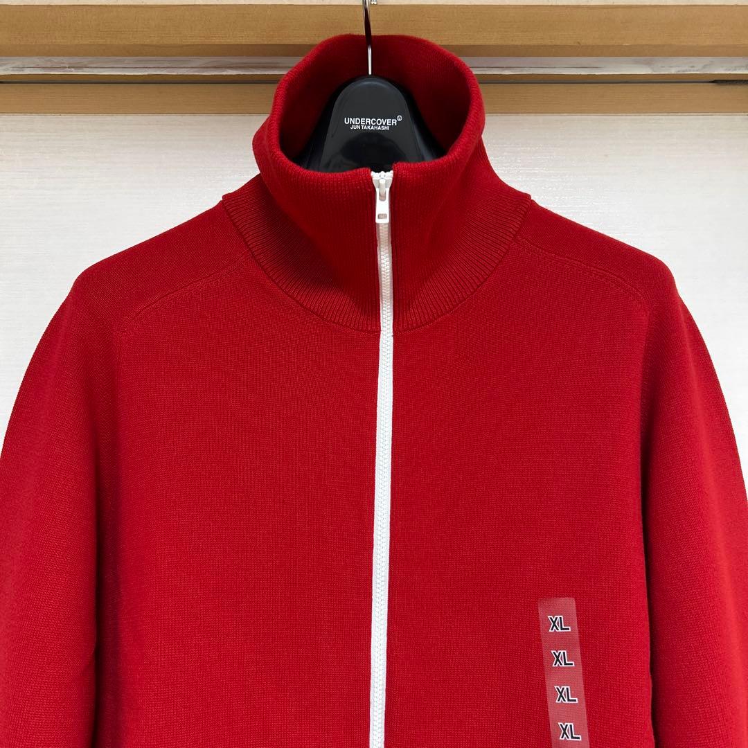 新品 ユニクロ C ミラノリブフルジップカーディガン XL レッド
