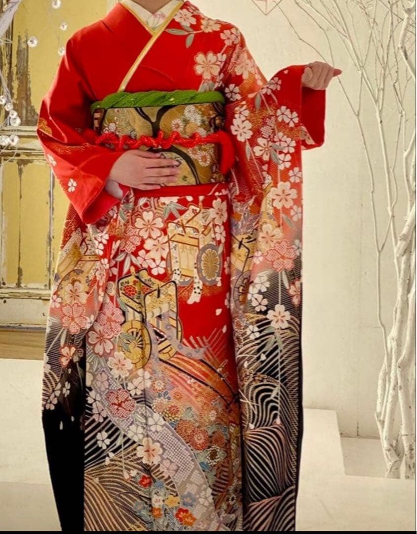 振袖（生絹）と帯の2点