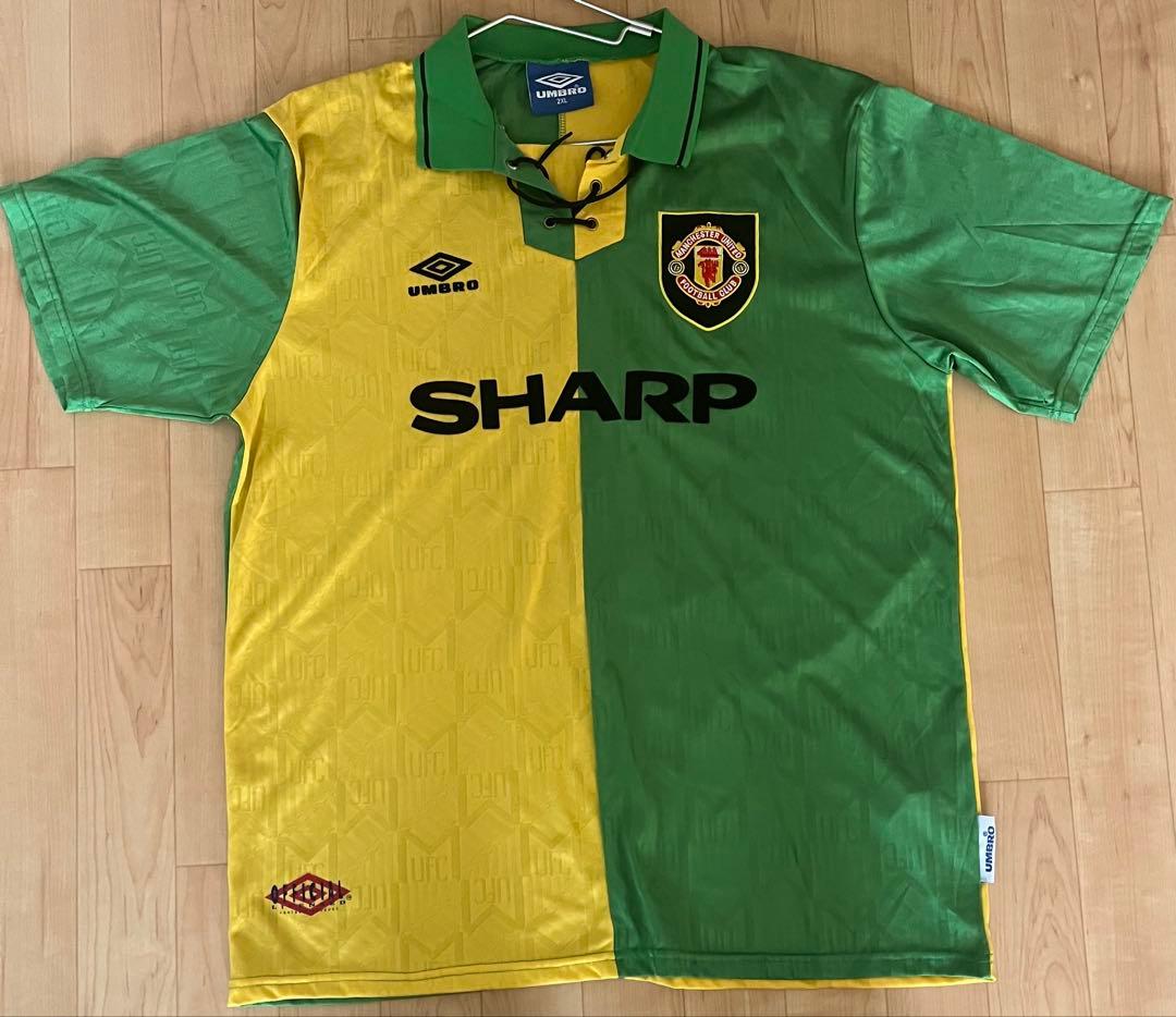 【即日発送/極希少/極美品/2XL】92マンチェスターU　 復刻3rd ユニ