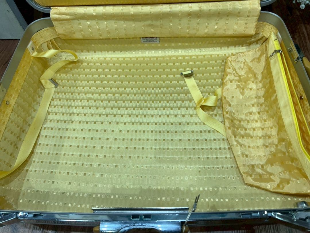 サムソナイト キャリーバッグ 黄色 イエロー スーツケース トランク 昭和レトロ