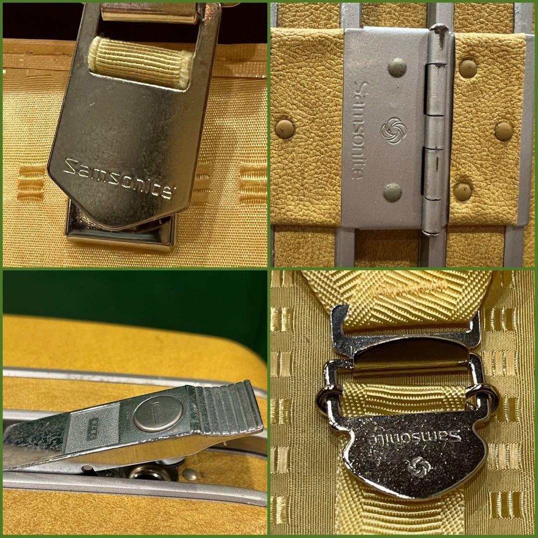 サムソナイト キャリーバッグ 黄色 イエロー スーツケース トランク 昭和レトロ