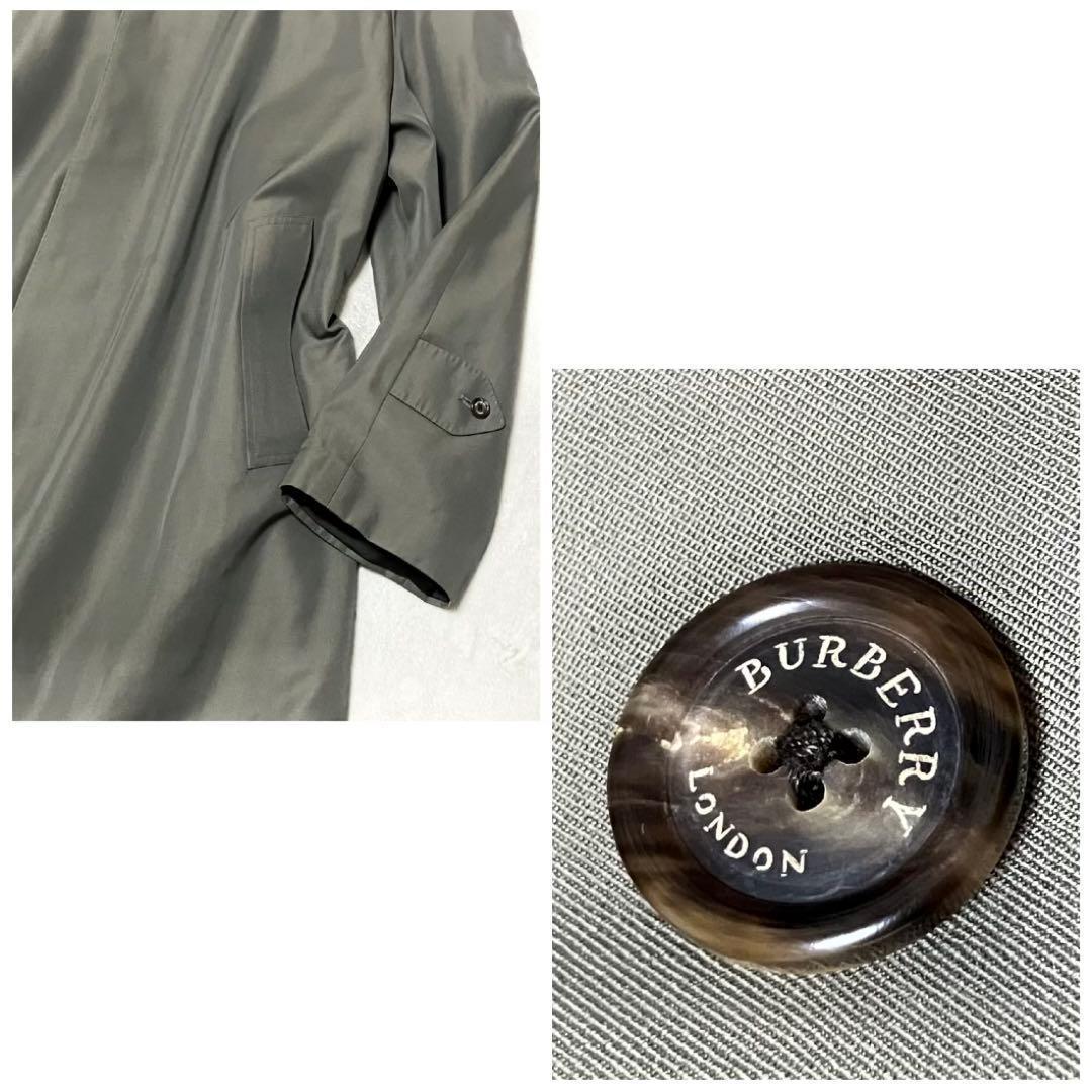 バーバリーロンドン　ステンカラーコート　ウール　シルク　高級品　ライナー付　L