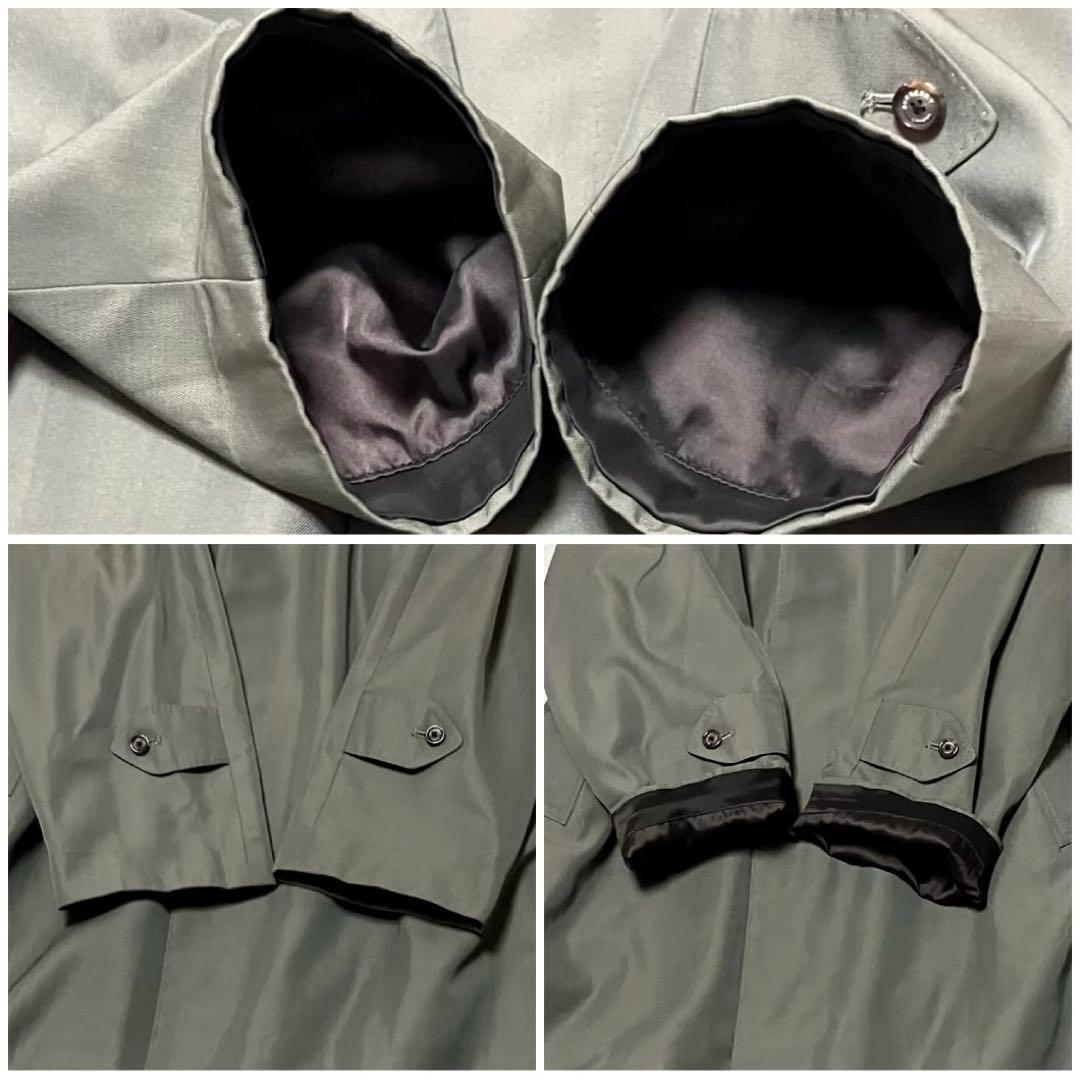 バーバリーロンドン　ステンカラーコート　ウール　シルク　高級品　ライナー付　L