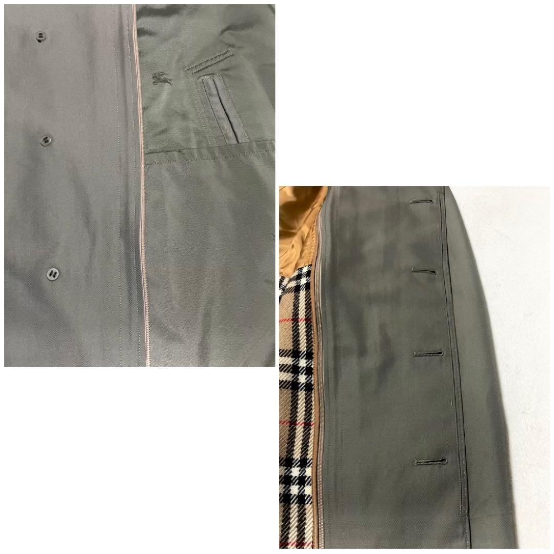 バーバリーロンドン　ステンカラーコート　ウール　シルク　高級品　ライナー付　L