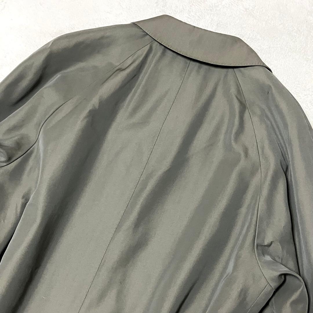 バーバリーロンドン　ステンカラーコート　ウール　シルク　高級品　ライナー付　L