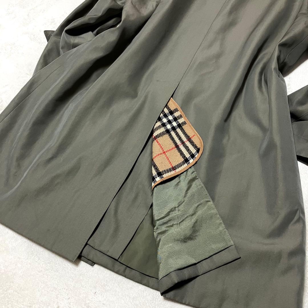 バーバリーロンドン　ステンカラーコート　ウール　シルク　高級品　ライナー付　L