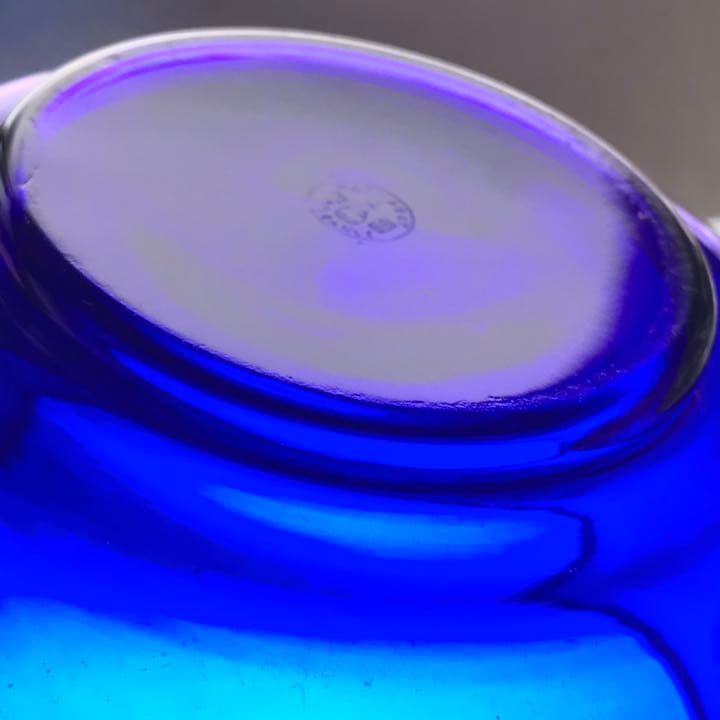 美群青色オールドバカラBACCARAT☆エンパイアEmpire☆クリスタルボウル