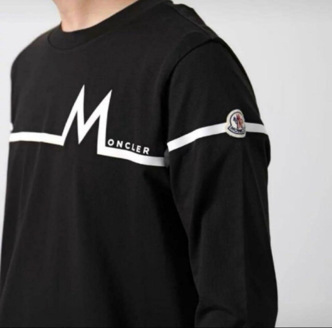 確実正規品MONCLER モンクレール ロングTシャツ 黒