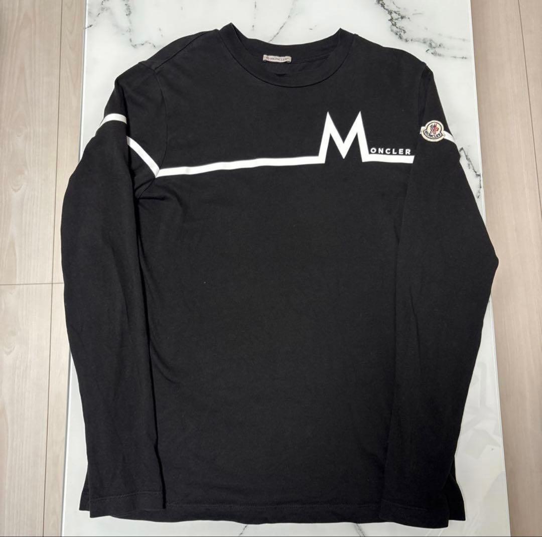 確実正規品MONCLER モンクレール ロングTシャツ 黒