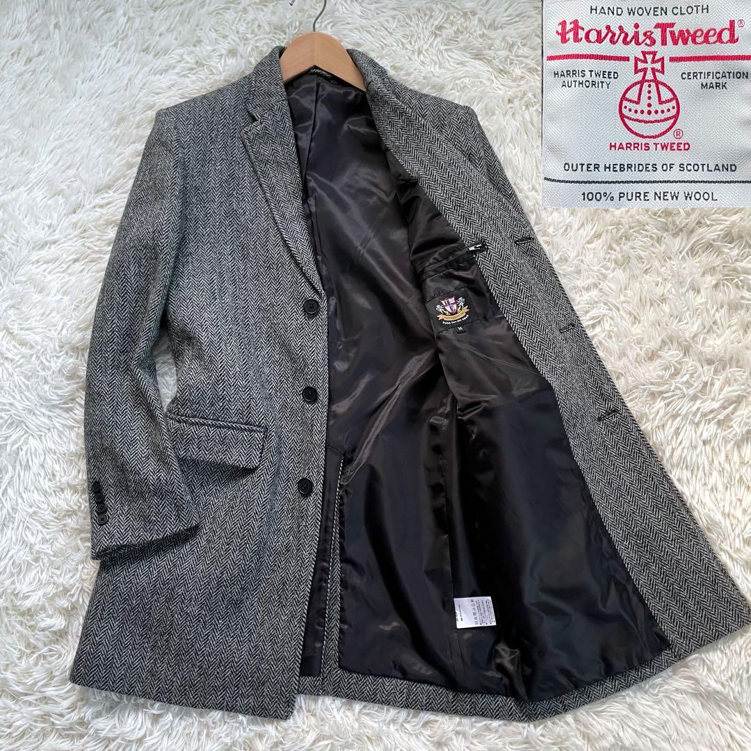 Harris Tweed ヘリンボーンクラブグレーツイードヘリンボーンコート