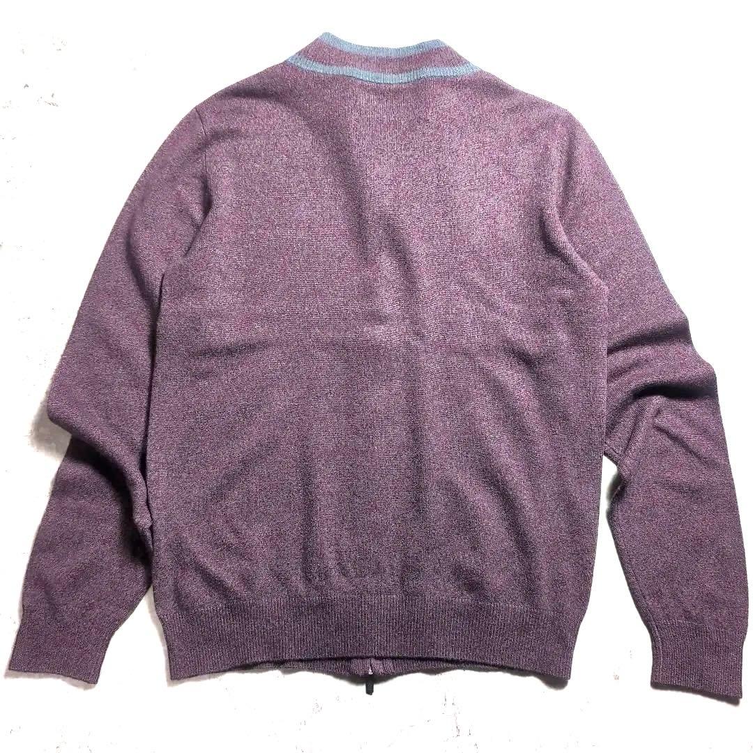 【極上カシミヤ】アルマーニ コレッツォーニジップカーディガン ワインレッド 48