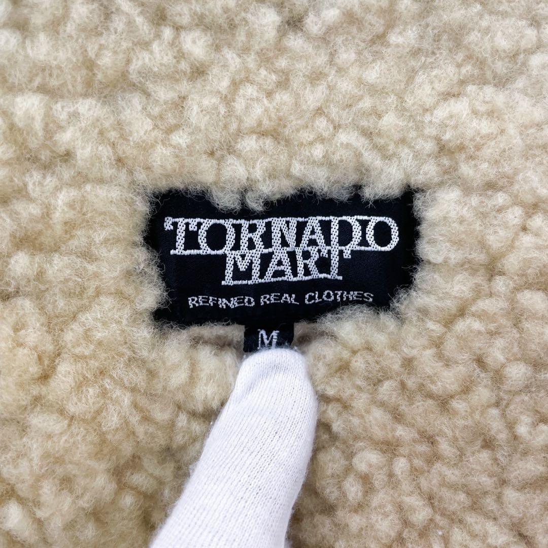 トルネードマート ラムレザー パッチワーク 切替 ライダースジャケット M 茶色