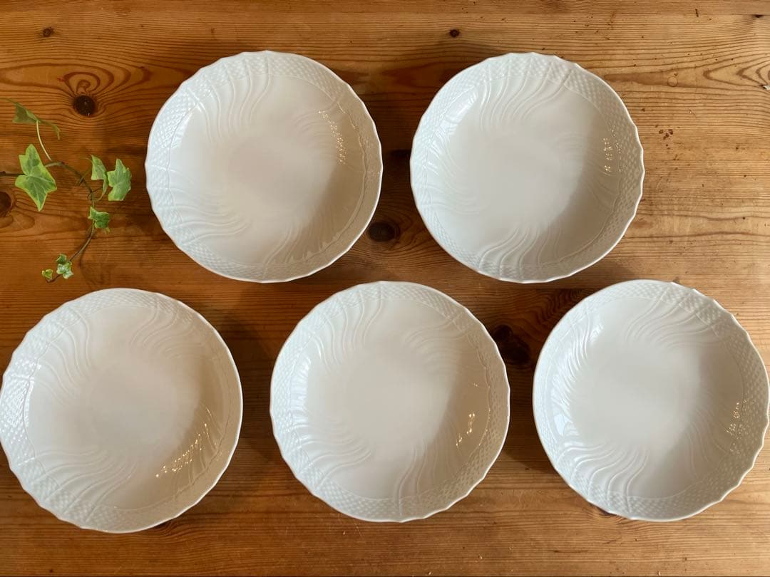 ジノリ　ベッキオホワイト　21ラウンド深皿×5