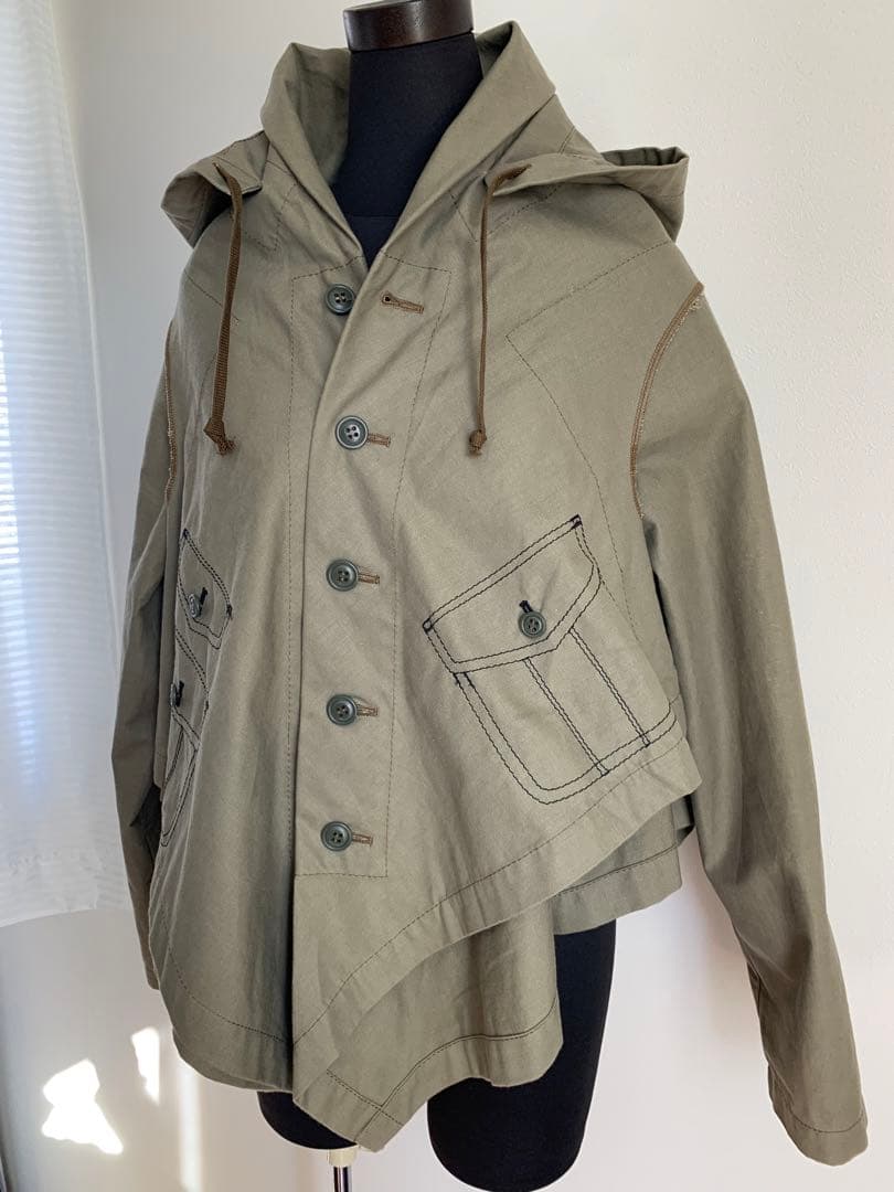 コムデギャルソン カーキ フード付き ミリタリージャケットM