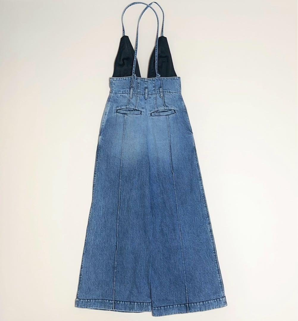 Leur logette オールインワン　デニムサロペット　取外し可　サイズ0