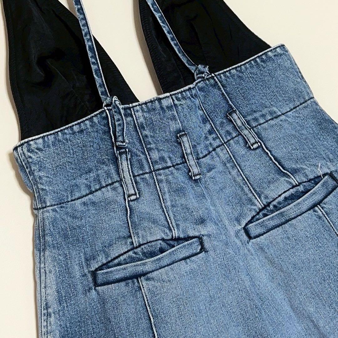 Leur logette オールインワン　デニムサロペット　取外し可　サイズ0